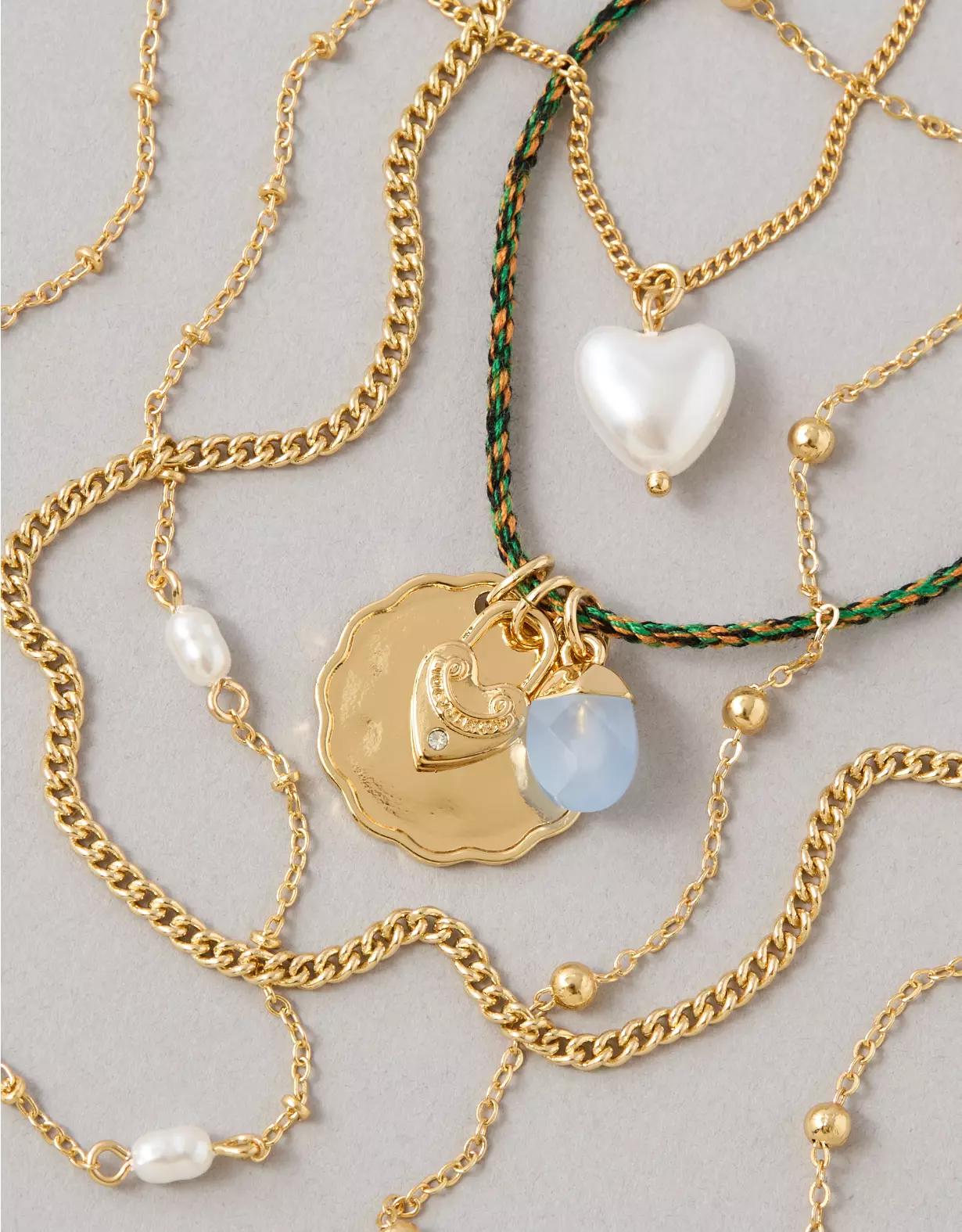 AEO Green Corded Necklace 5-Pack Product Image