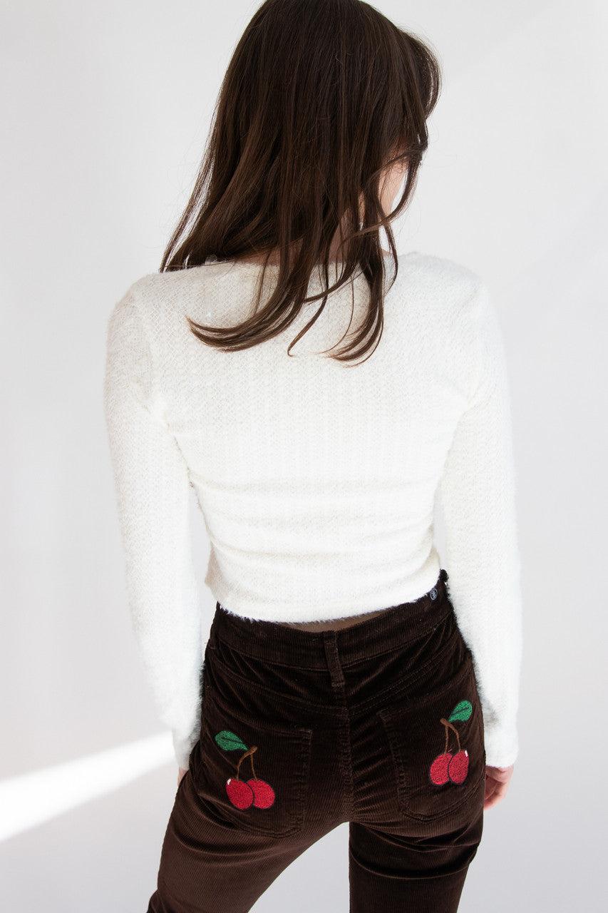 Bow Front Eyelash Cardigan Product Image