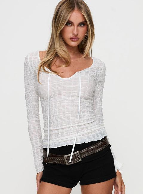 Raelynne Tie Detail Top White Product Image