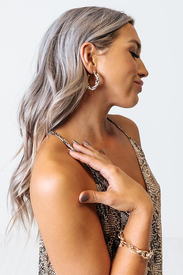 Cool Commitment Hoop Earrings In White Product Image