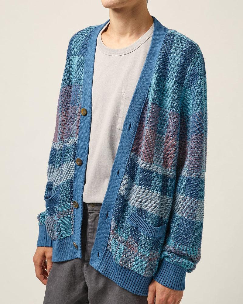 Blow Up Plaid Cardigan - Blue Product Image