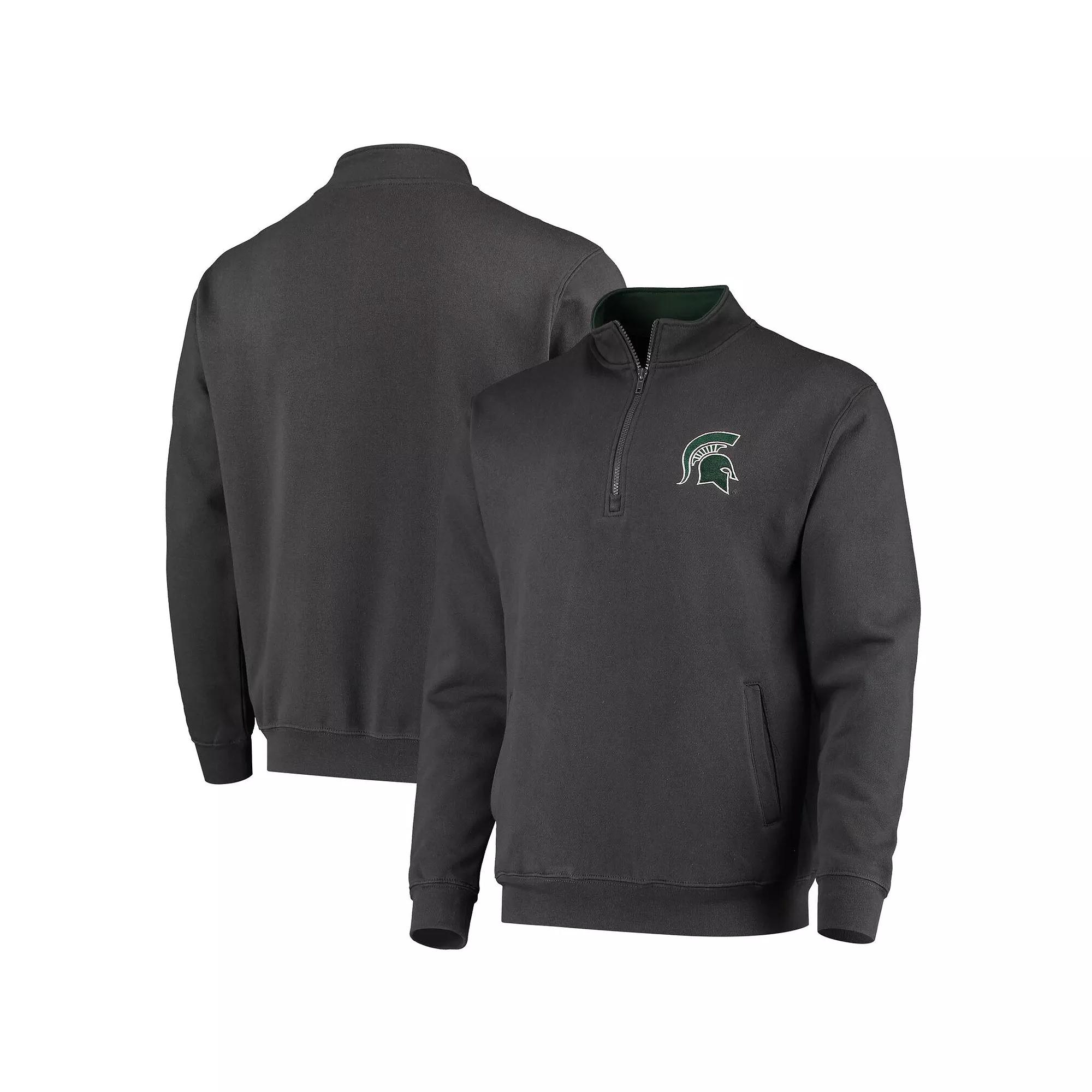 Men's Colosseum Charcoal Michigan State Spartans Tortugas Logo Quarter-Zip Jacket,  Product Image