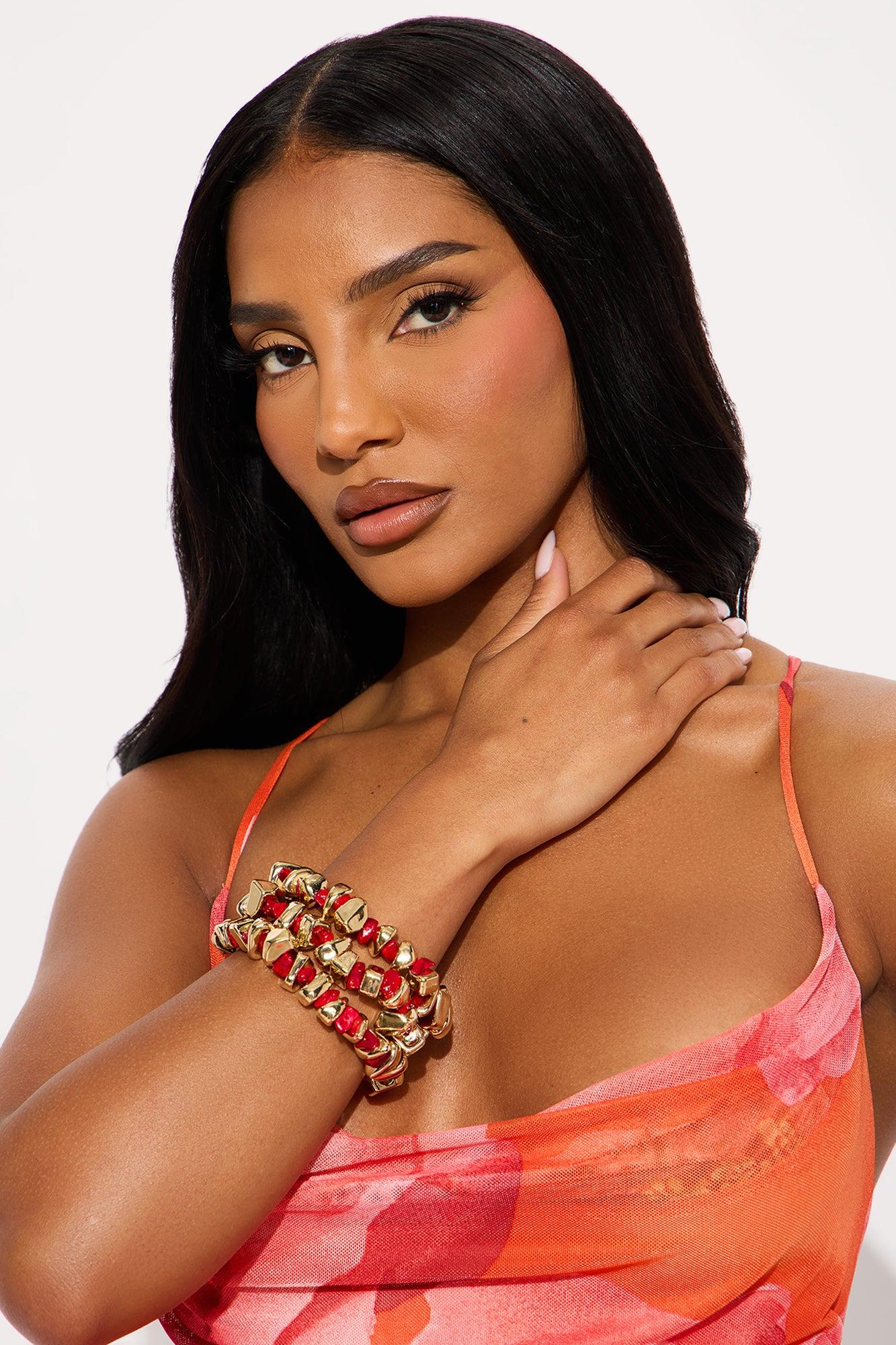 Showing Off 3 Piece Bracelet Set - Gold/combo Female Product Image