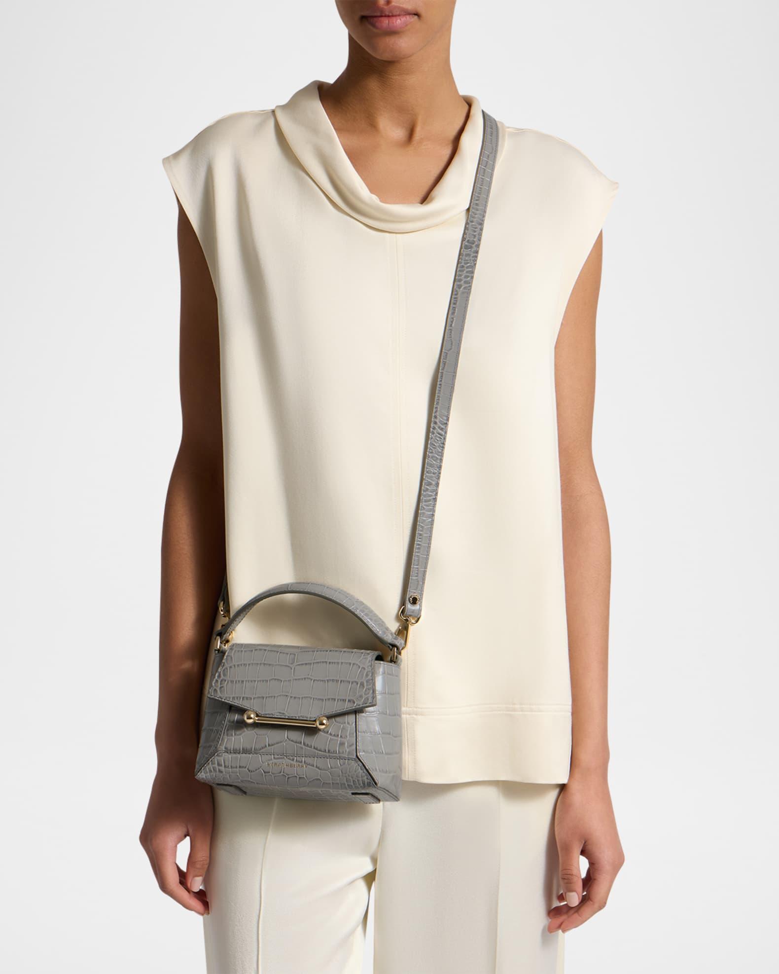 Mosaic Nano Croc-Embossed Leather Top-Handle Bag Product Image