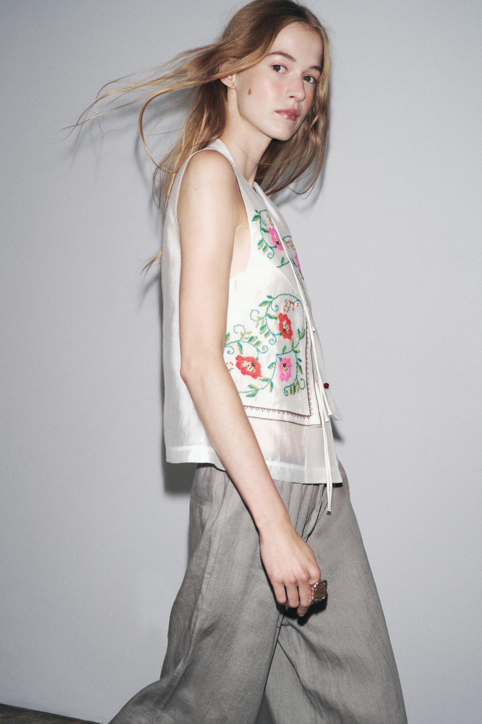 FLORAL EMBROIDERED TOP Product Image
