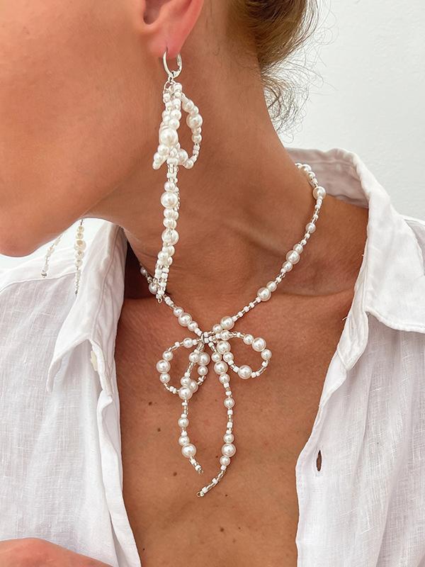 Bowknot Drop Earrings + Necklaces Accessories Product Image