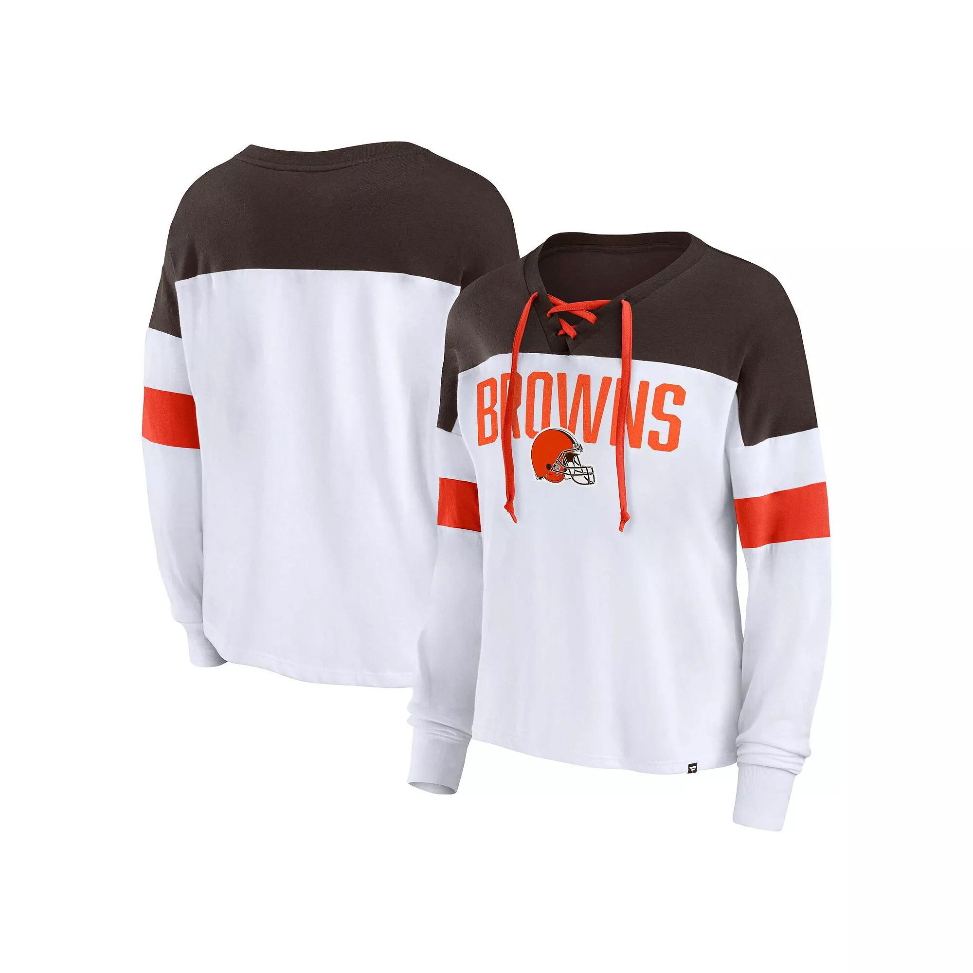 Women's Fanatics Branded White/Brown Cleveland Browns Plus  Product Image