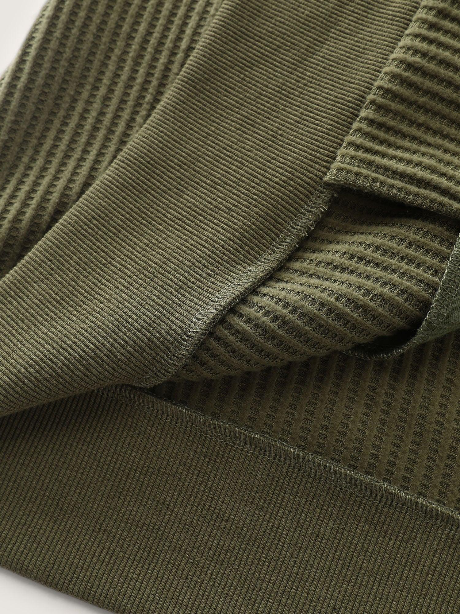 Ribbed Texture Pockets Hooded Coat Female Product Image