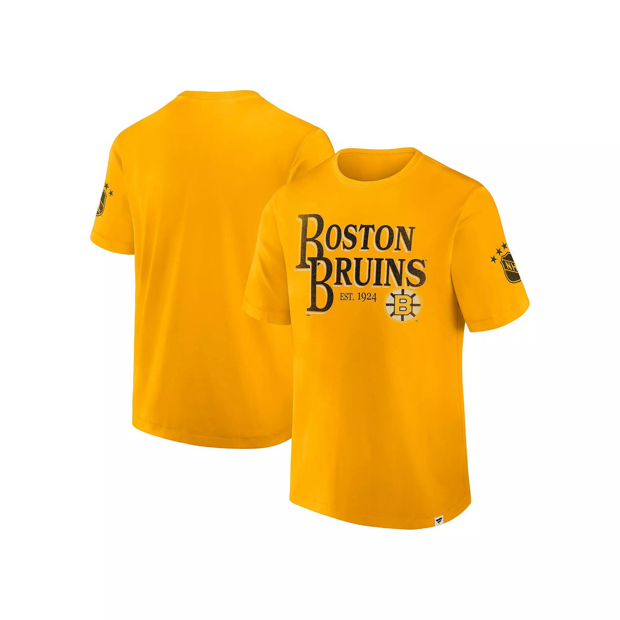 Men's Fanatics Yellow Boston Bruins Decades Collection Made To Last T-Shirt,  Product Image