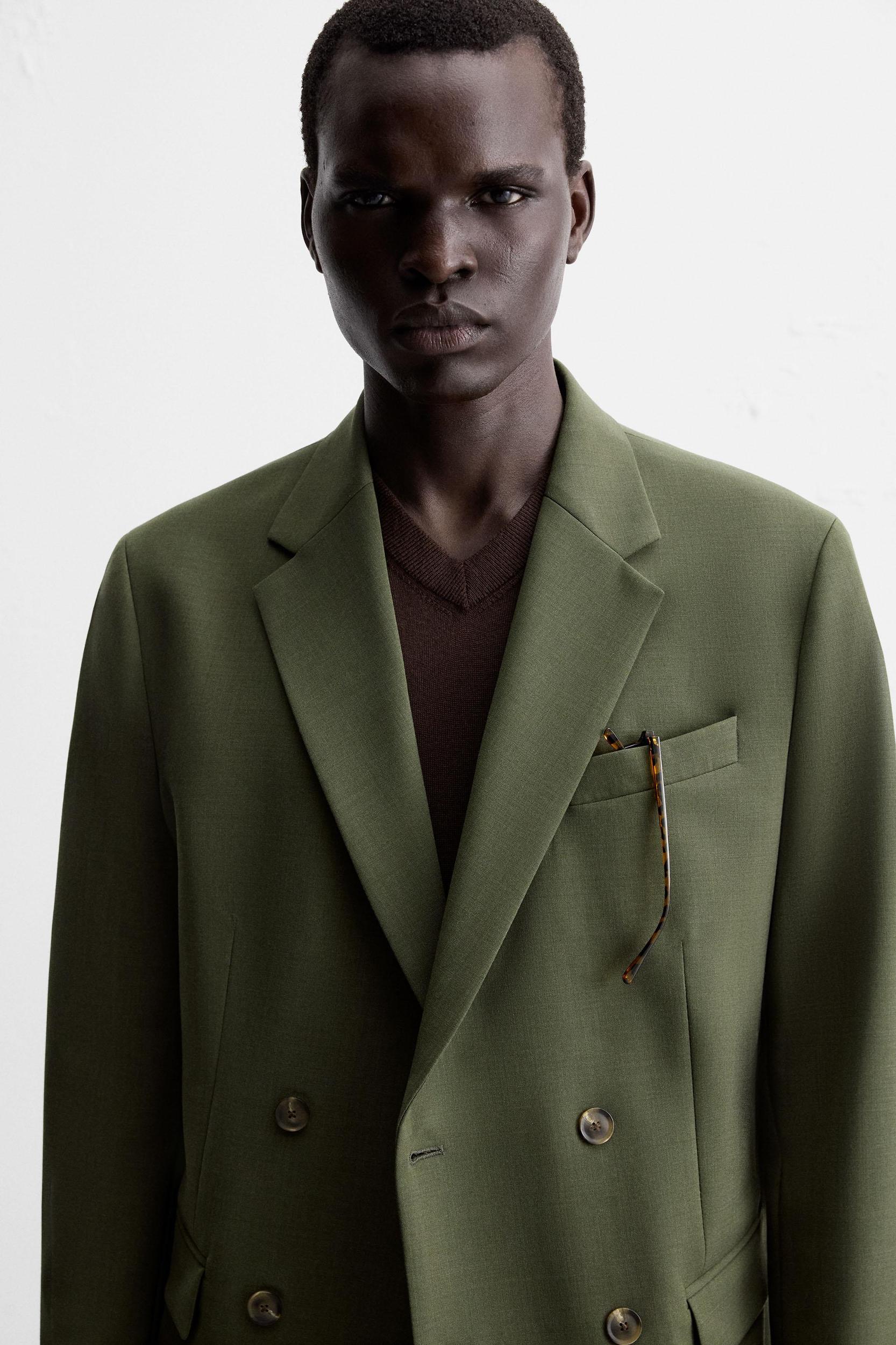 WOOL DOUBLE BREASTED SUIT BLAZER Product Image