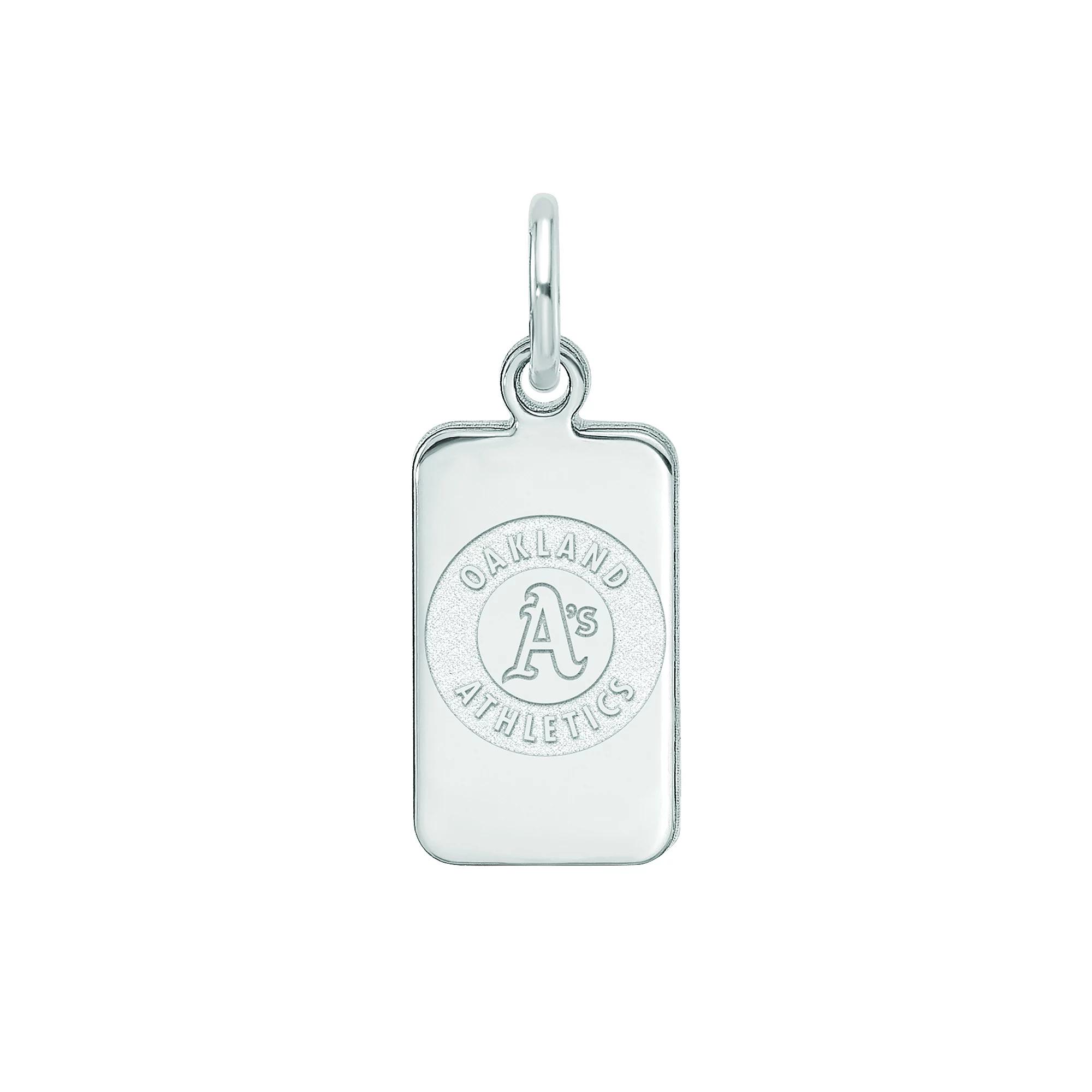 LogoArt Sterling Silver Oakland Athletics Tag Pendant, Women's Product Image