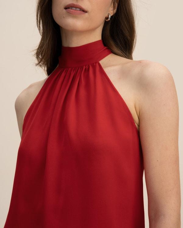 LILYSILK Silk Blouse Women Halter Neck Lily White 4 Product Image