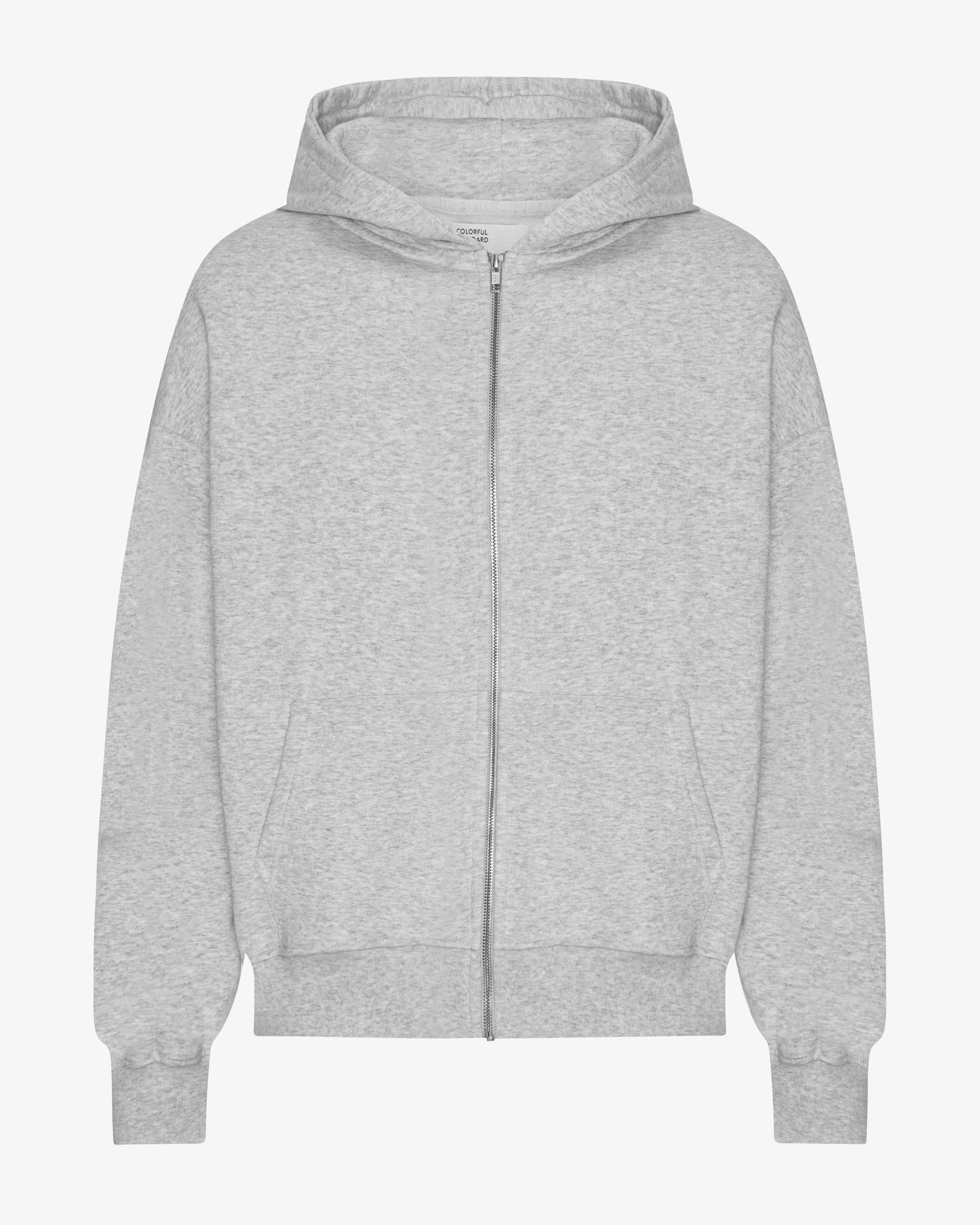 Organic Oversized Zip Hood - Snow Melange Product Image