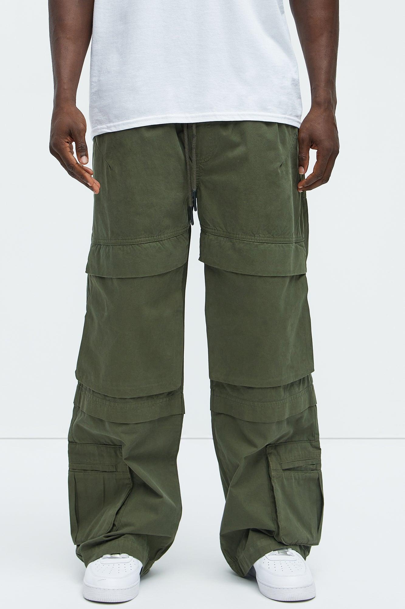 Rylan Wide Leg Cargo Pants - Olive Product Image