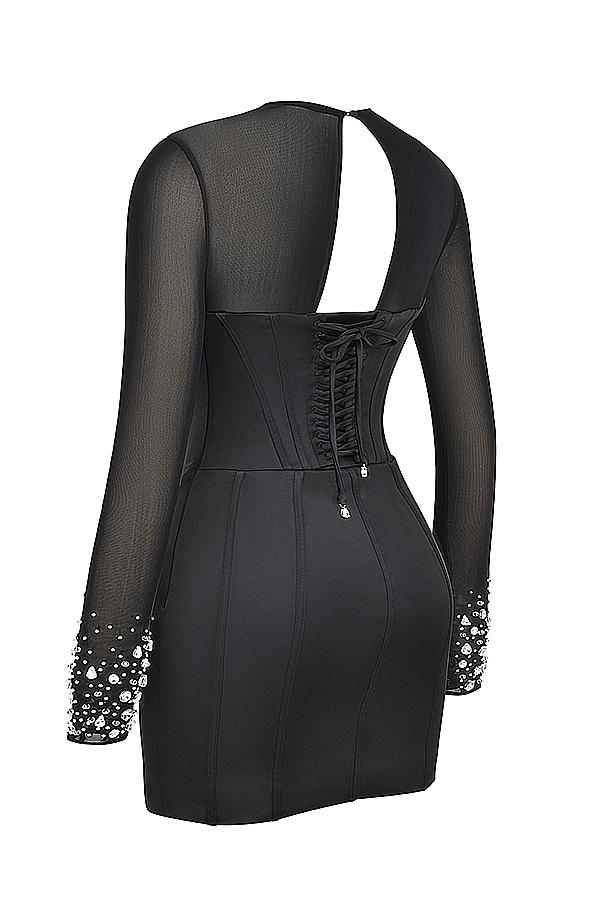 Anastasia  black crystallised corset dress Product Image