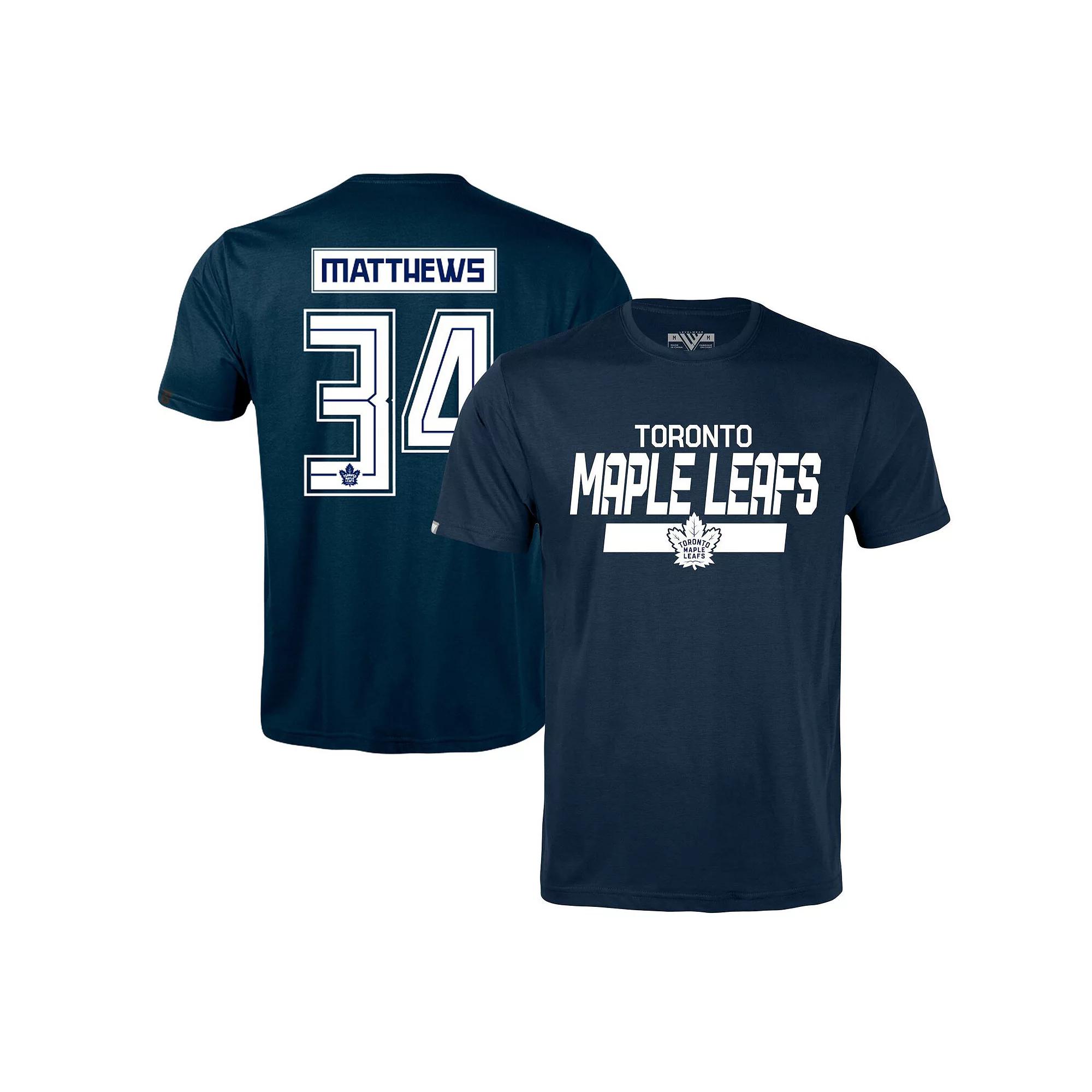 Men's Levelwear Auston Matthews Navy Toronto Maple Leafs Richmond Player Name & Number T-Shirt,  Product Image