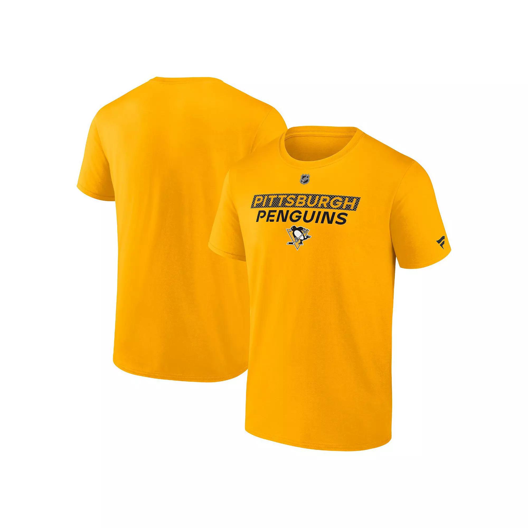 Men's Fanatics  Gold Pittsburgh Penguins Authentic Pro Core Primary T-Shirt, Size: XL Product Image