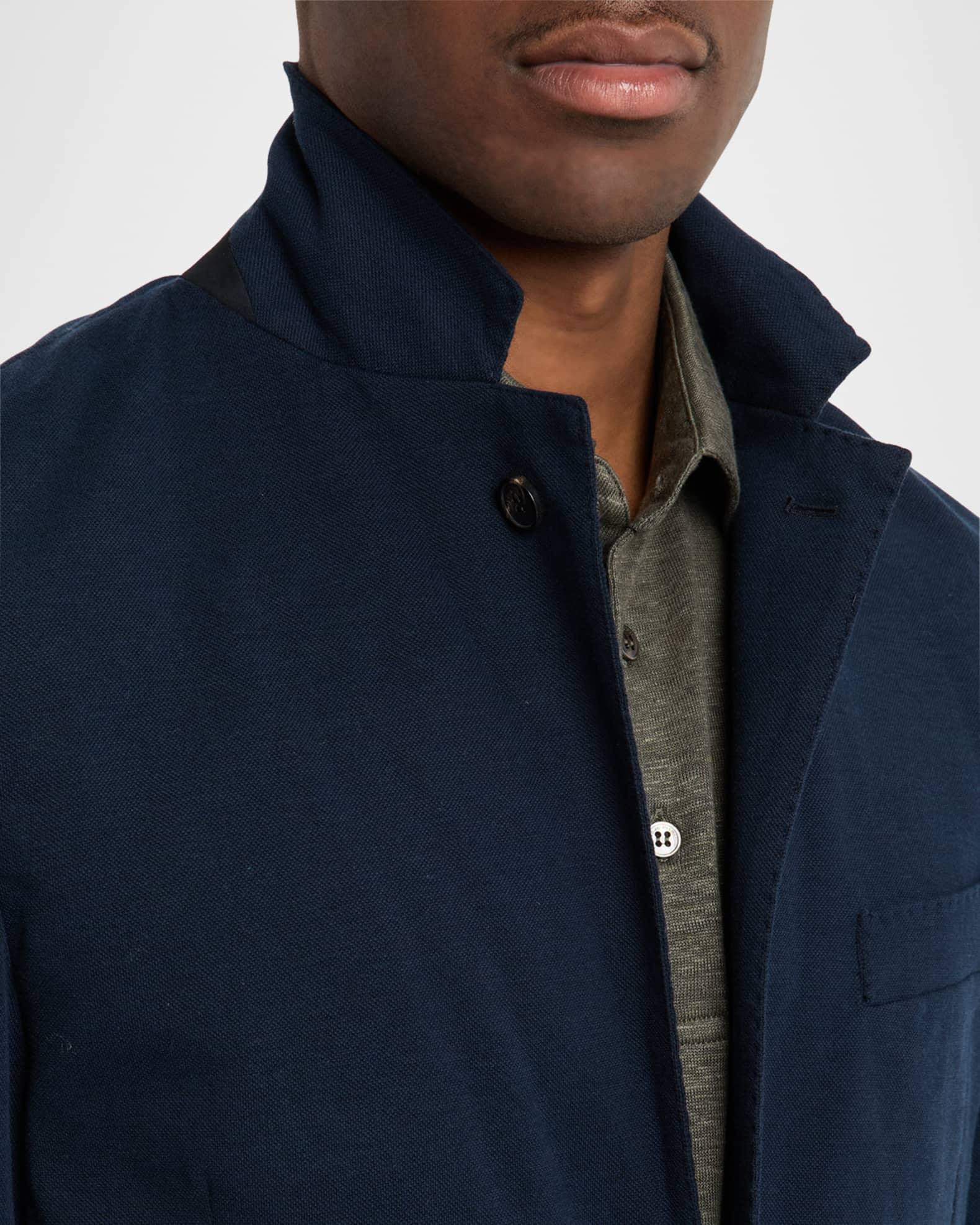 Men's Pique Single-Breasted Sweater Jacket Product Image