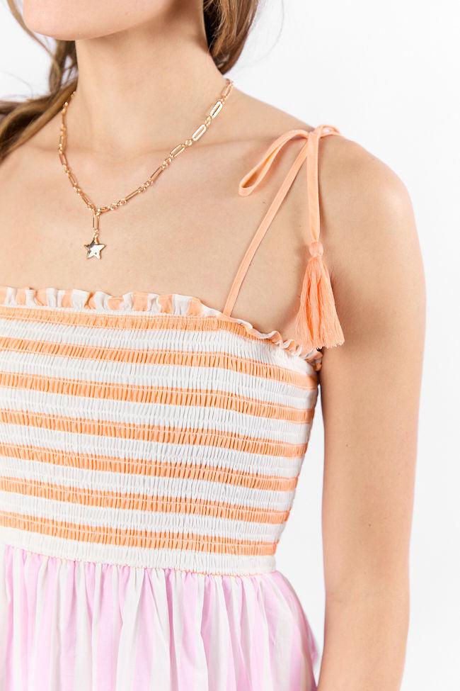 Forever Again Sherbet Striped Color Block Maxi Dress FINAL SALE Product Image