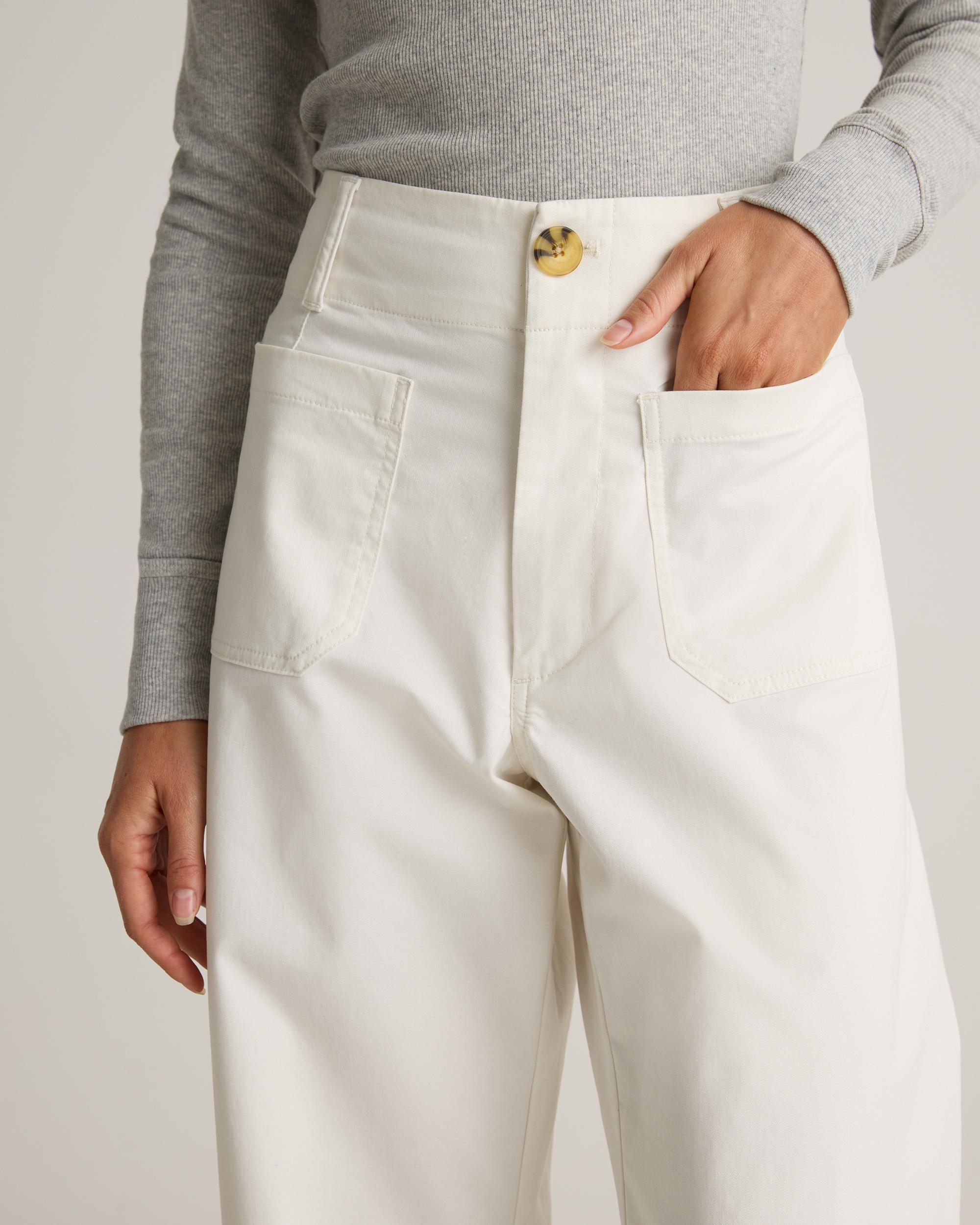 Quince | Women's Organic Stretch Cotton Chino Cropped Wide Leg Pants Organic Cotton Product Image
