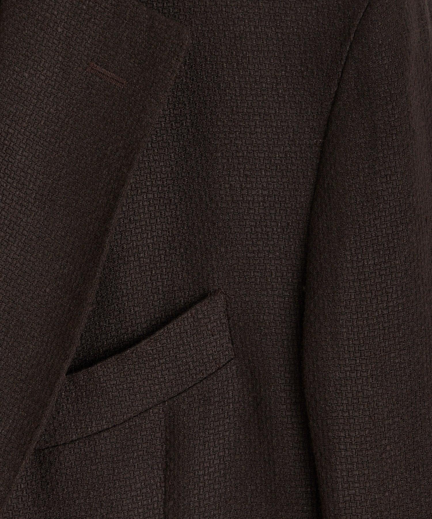 Italian Linen Basketweave Sport Coat in Dark Brown Product Image