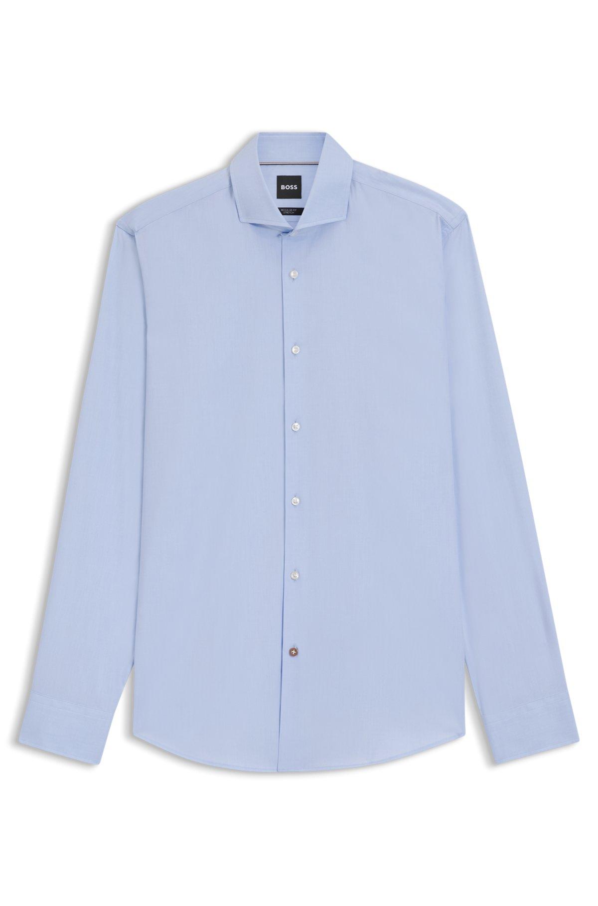 Regular-fit shirt in striped cotton twill Product Image