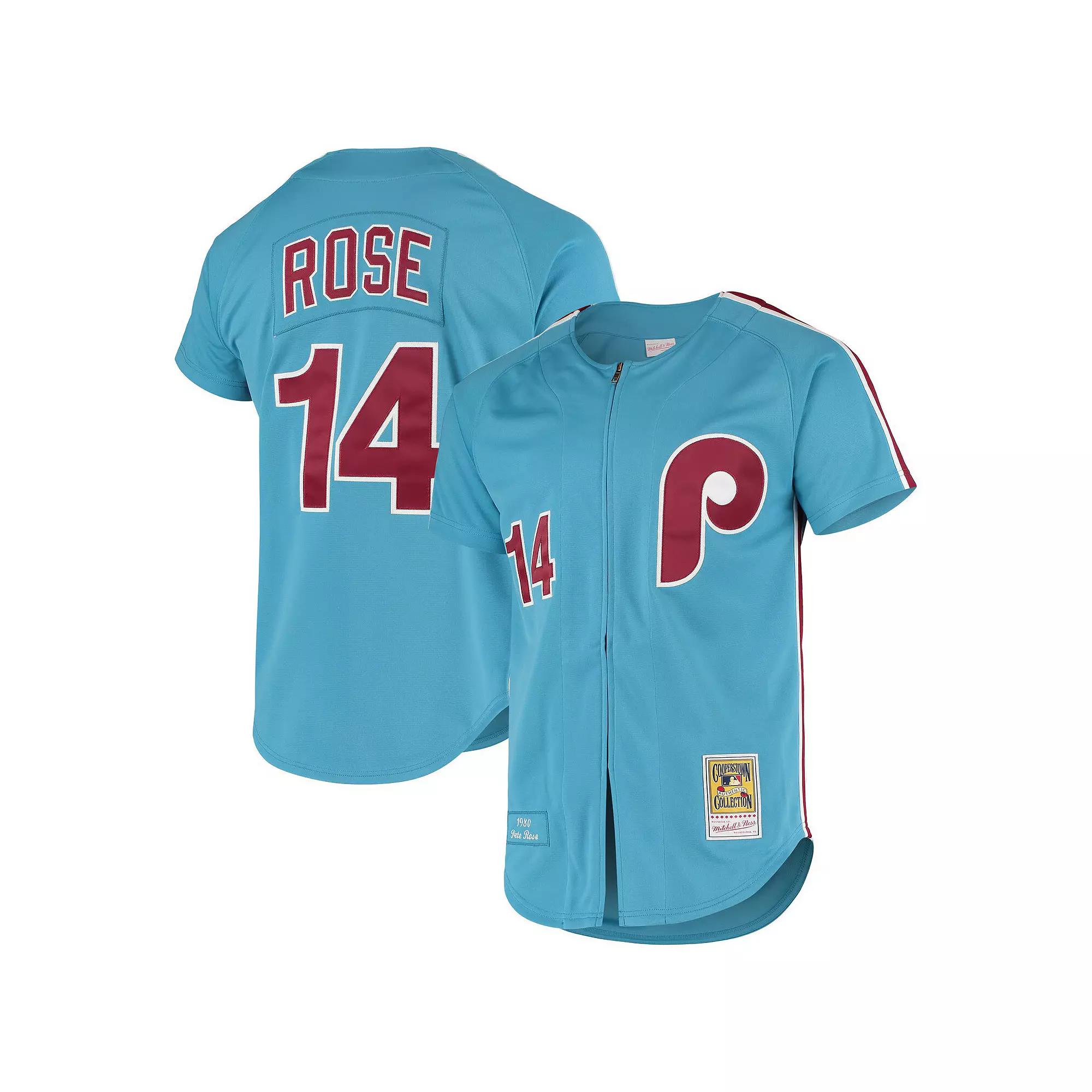 Men's Mitchell & Ness Pete Rose Light Blue Philadelphia Phillies Cooperstown Collection Authentic Jersey, Size: 48 Product Image