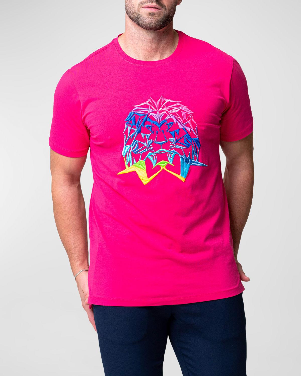 Mens Neon Embroidered T-Shirt Product Image