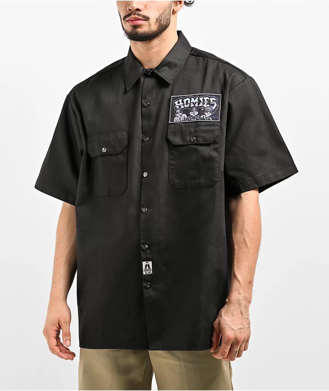 DGA Homies Jokers Wild Black Button Up Short Sleeve Shirt Product Image