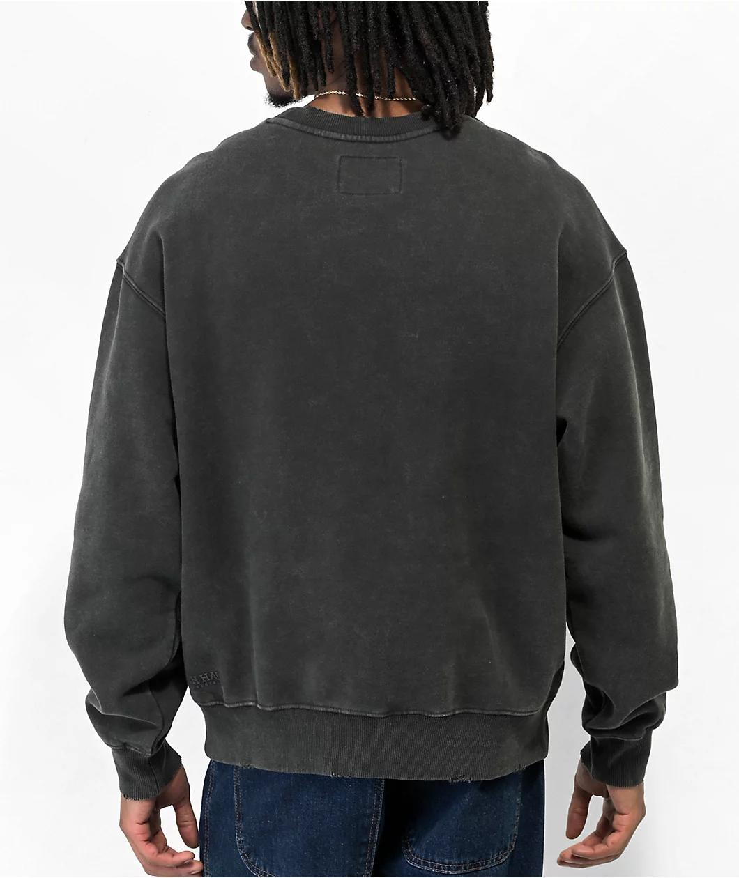 Ninth Hall Fundamentals Distressed Ash Boxy Crewneck Sweatshirt Product Image