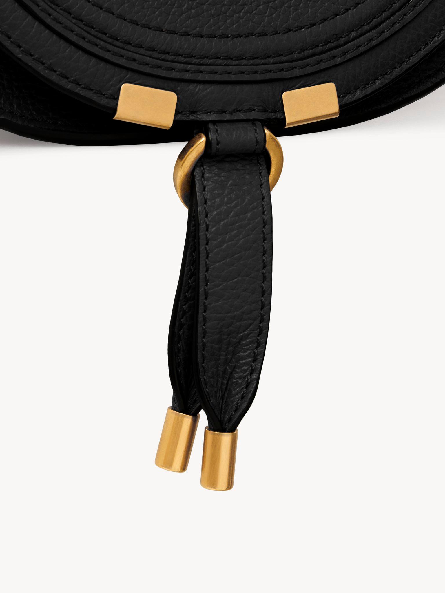 Small Marcie saddle bag in grained leather Product Image