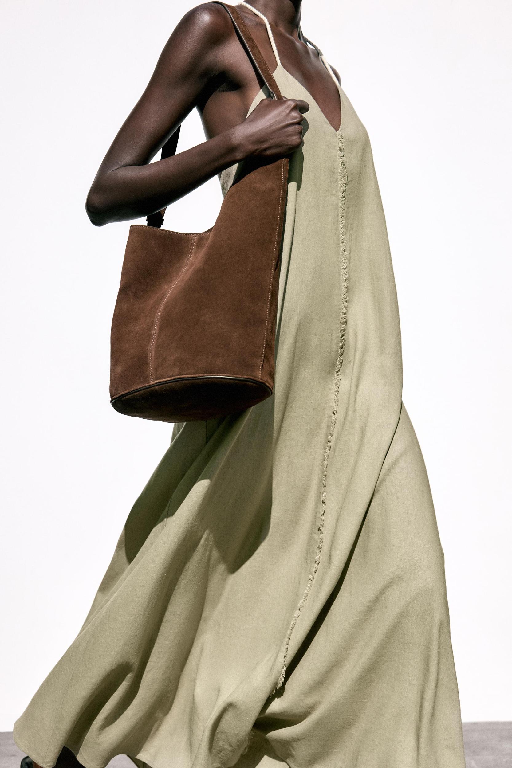 VOLUMINOUS LINEN MIDI DRESS Product Image