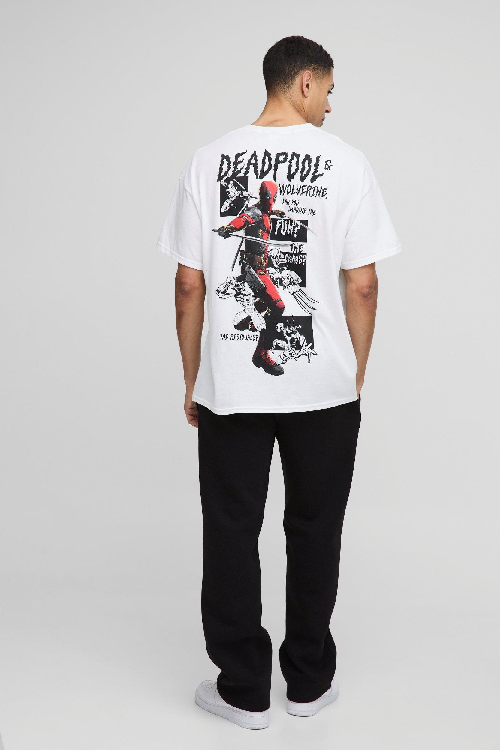 Oversized Deadpool Marvel License Graphic T Shirt | boohooMAN USA Product Image