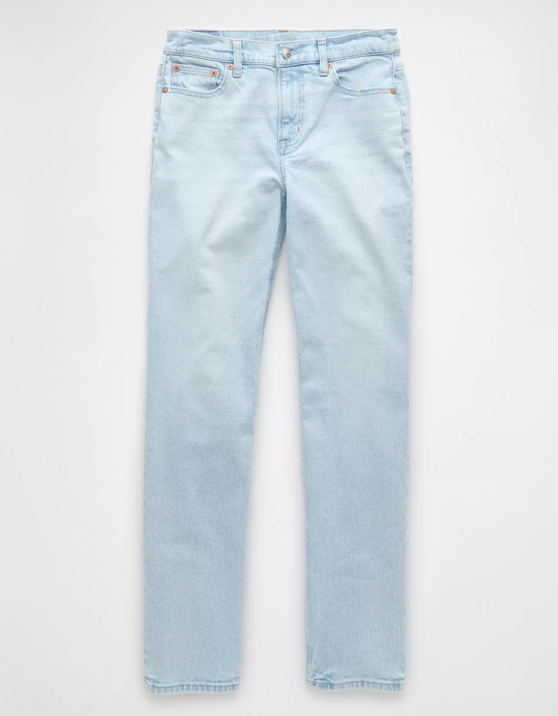 AE Stretch Super High-Waisted Straight Jean Product Image