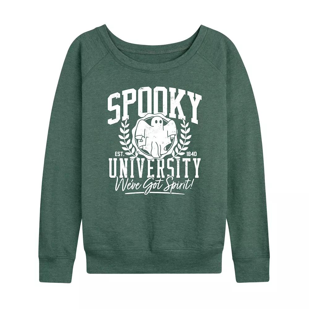 Women's Spooky University Halloween French Terry Long Sleeve Tee,  Product Image