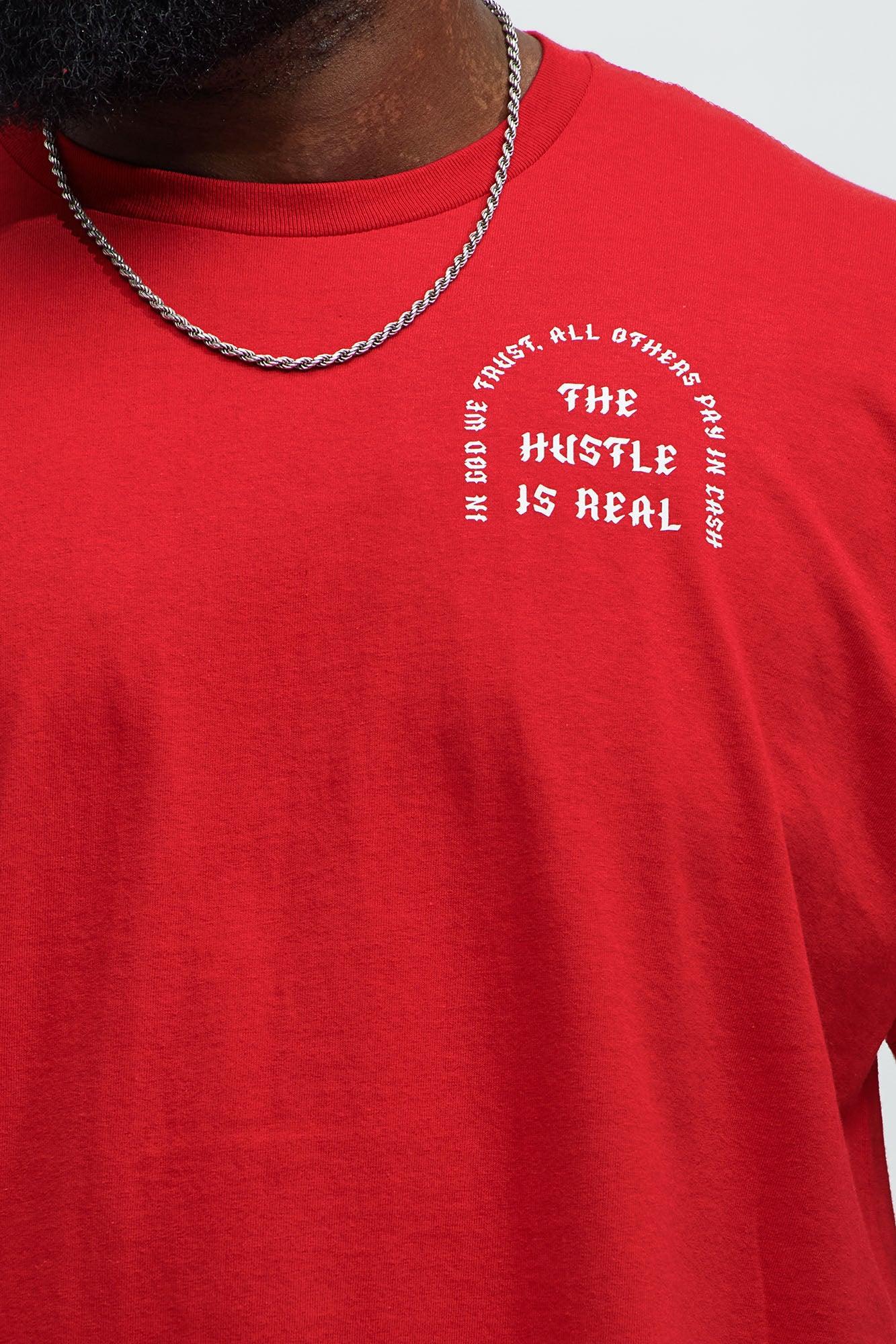 The Real Hustle Short Sleeve Tee - Burgundy Product Image