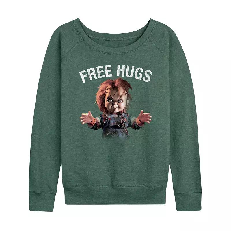 Women's Dr. Seuss The Grinch Christmas Ho Ho Humbug Lightweight French Terry Wide Neck Long Sleeve Graphic Shirt Product Image