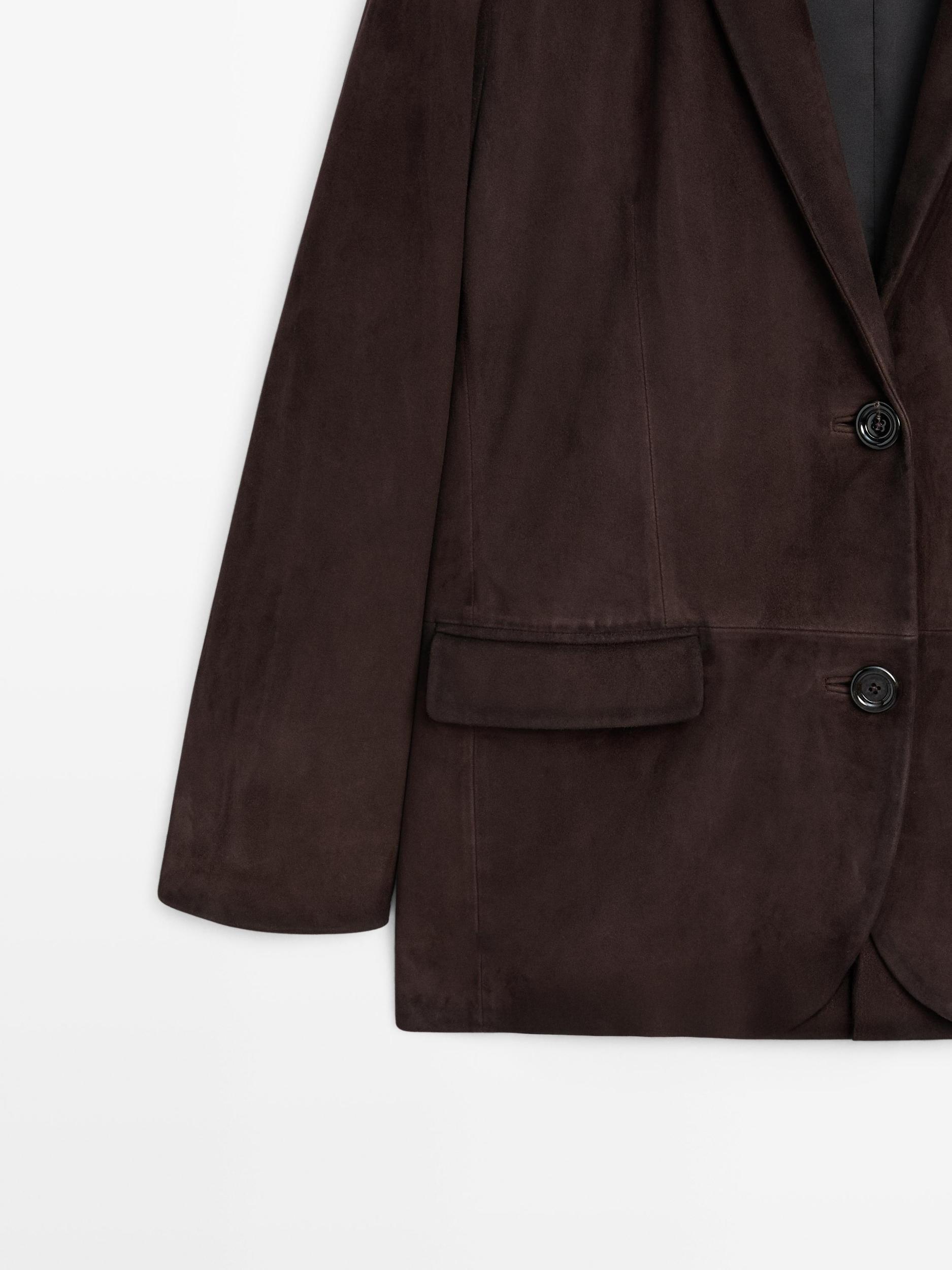 Suede leather blazer Product Image