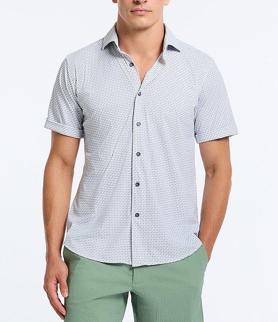 Robert Graham Copacabana Stretch Knit Short Sleeve Woven Shirt Product Image