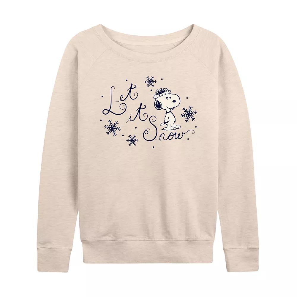 Women's Peanuts Snoopy Let It Snow French Terry Long Sleeve Tee,  Product Image