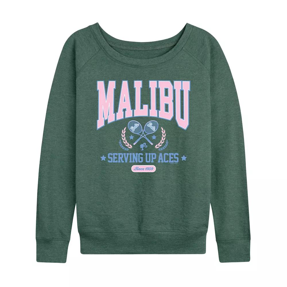 Women's Barbie® Malibu Varsity Graphic French Terry Long Sleeve Tee,  Product Image