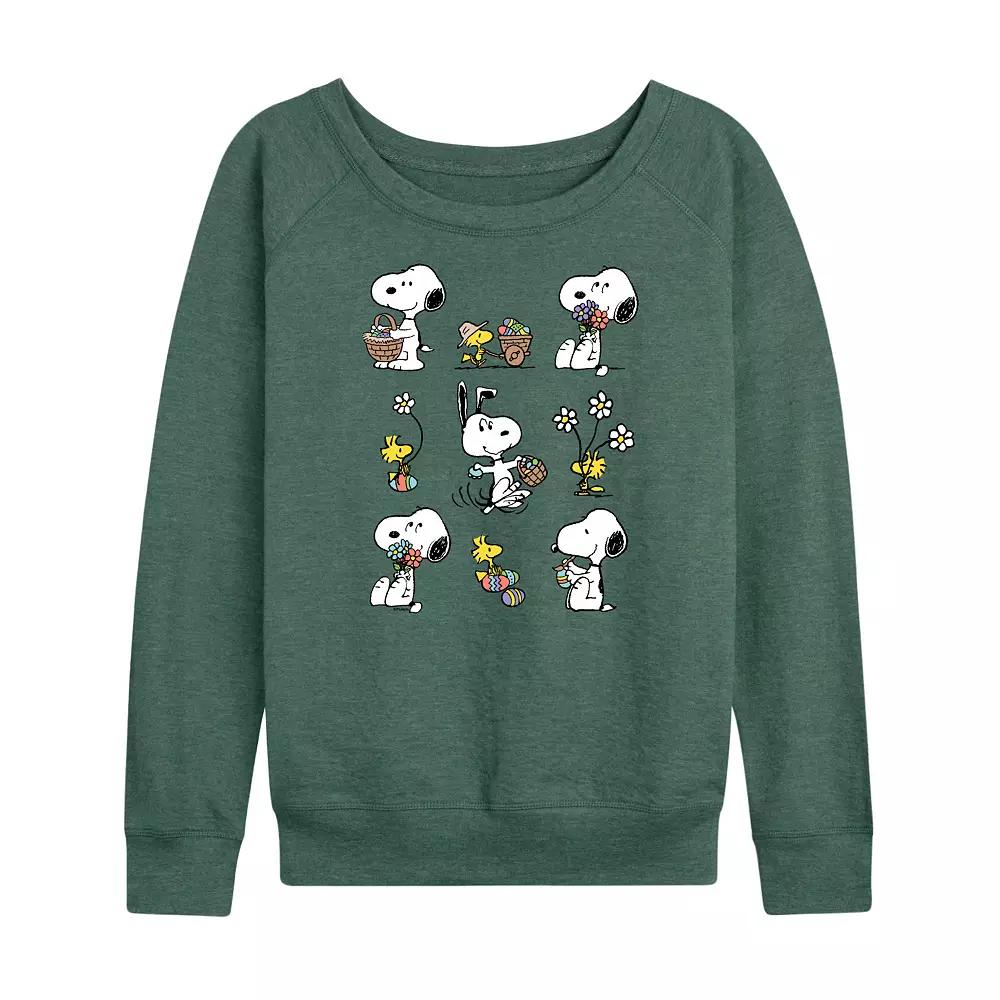 Women's Peanuts Spring Pattern French Terry Long Sleeve Tee,  Product Image