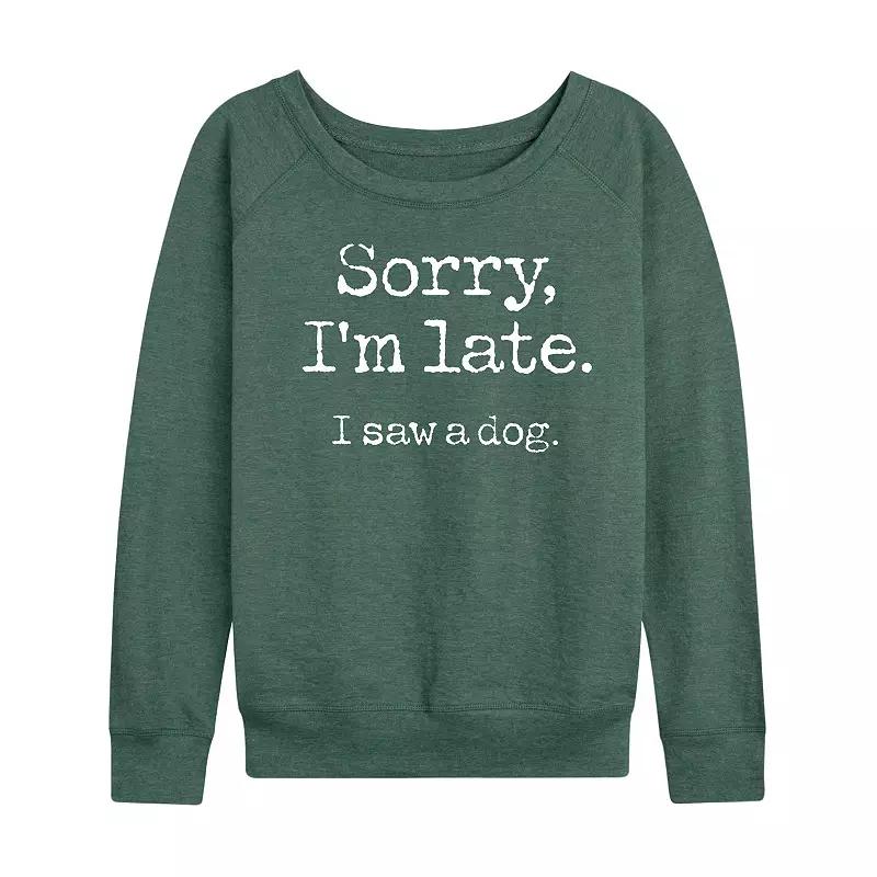 Womens I Saw A Dog French Terry Long Sleeve Tee Heather Grey Product Image