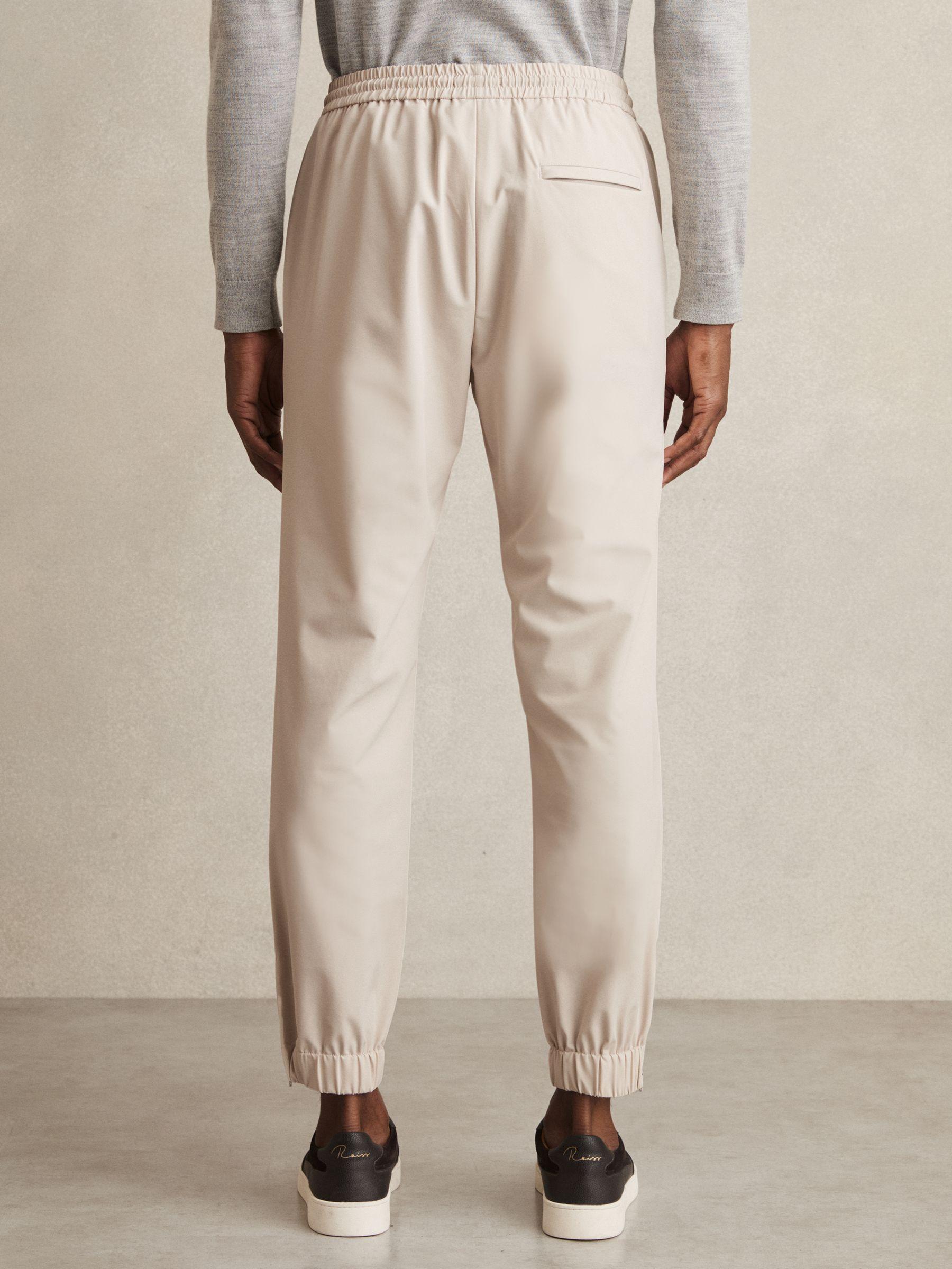 Drawstring Technical Cuffed Trousers in Stone Product Image