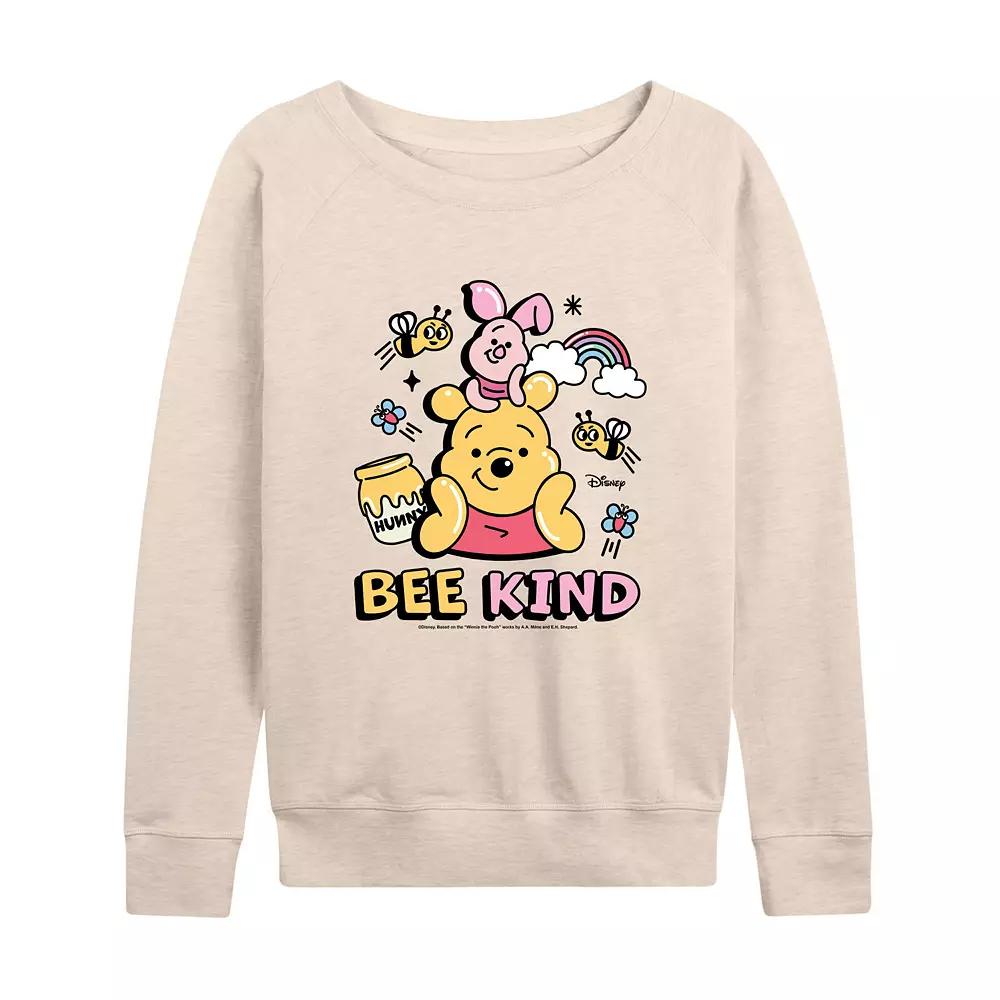 Disney's Winnie the Pooh Piglet & Pooh Women's Bee Kind French Terry Long Sleeve Tee, Girl's,  Product Image