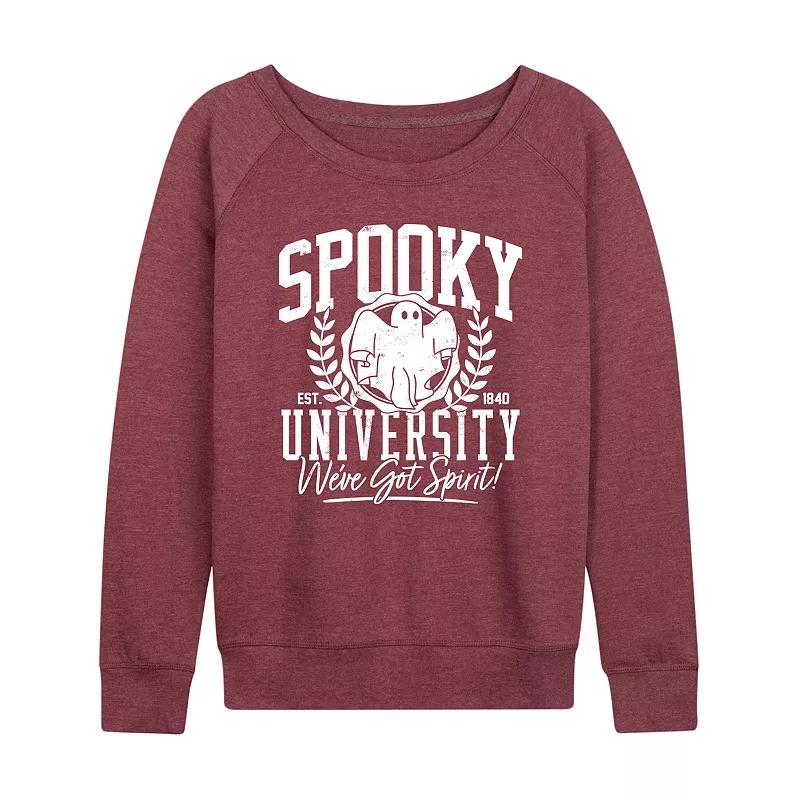 Women's Spooky University Halloween French Terry Long Sleeve Tee,  Product Image