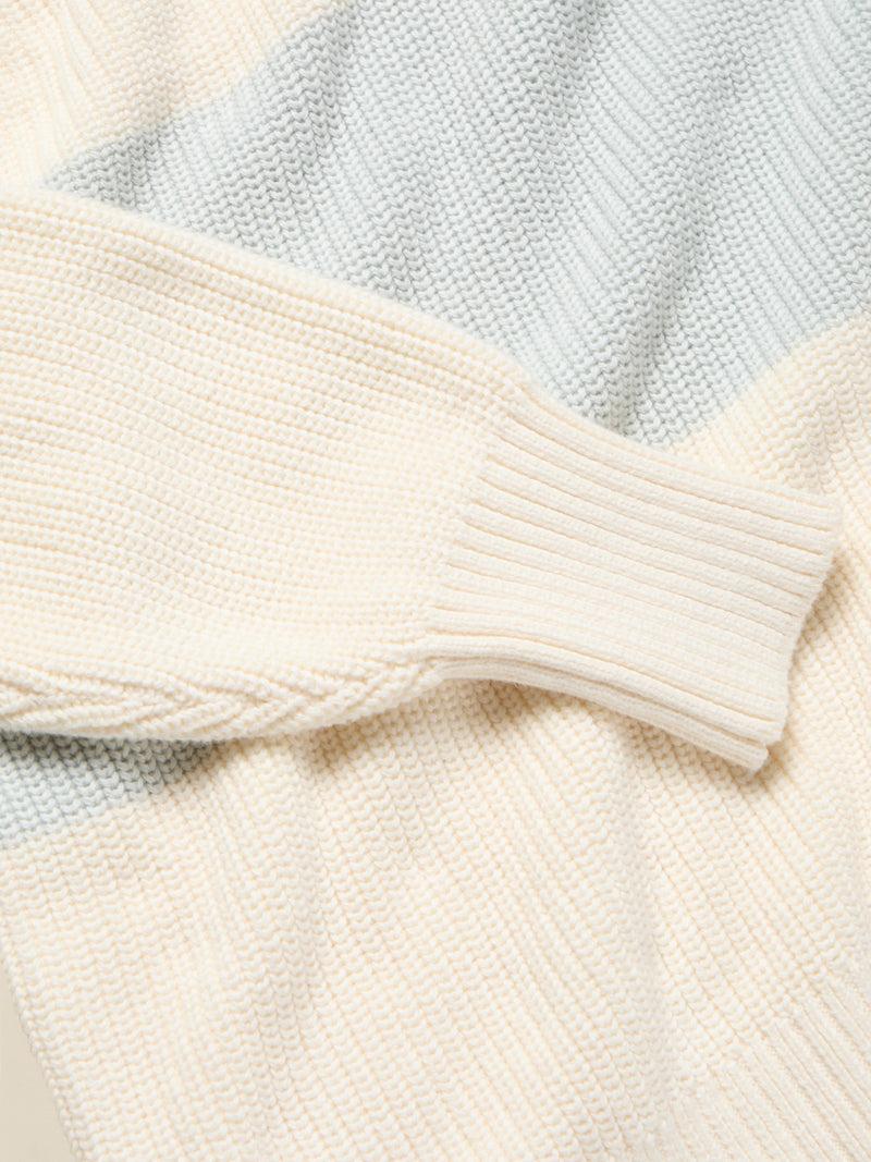 Sunwashed Cotton Fisherman Sweater - Sea Salt Stripe Product Image