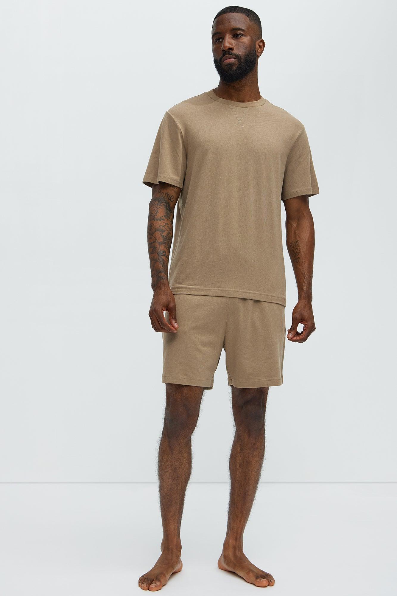 Essential Modal Lounge Short Sleeve Tee - Taupe Male Product Image