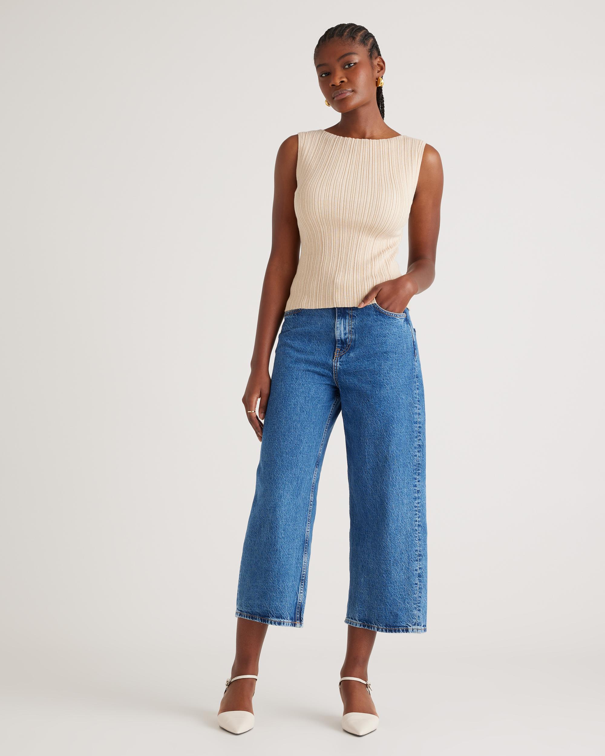 Quince | Women's Cotton Cashmere Ribbed Tank Top Product Image