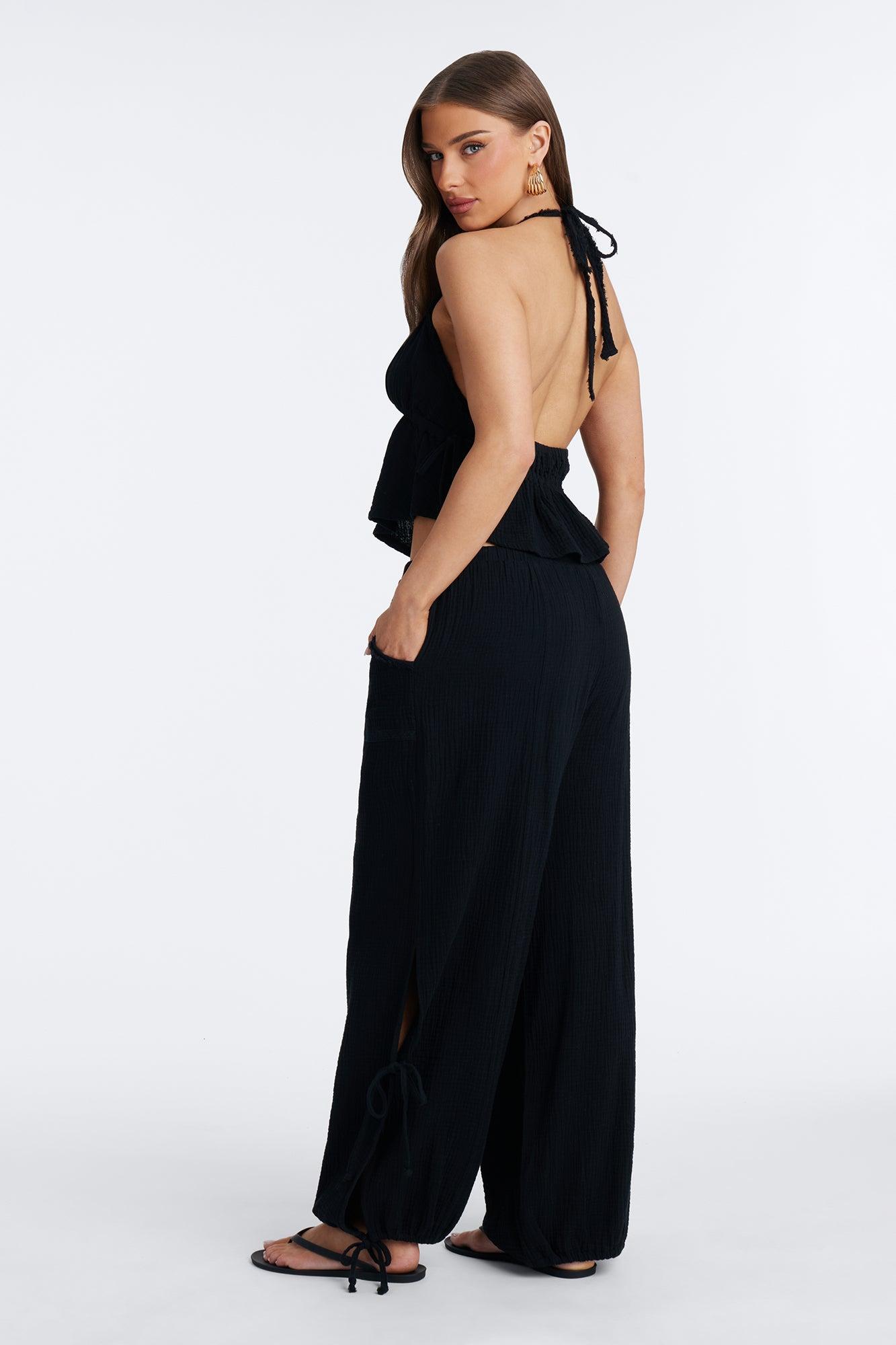 Azuki Balloon Pant Set - Black Female Product Image